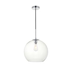 Baxter 1 Light Chrome Pendant With Clear Glass
