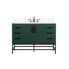48 inch Single bathroom vanity in green with backsplash