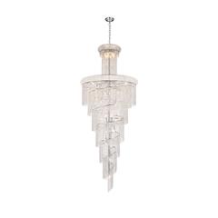 Spiral 32 light Chrome Chandelier Clear Royal Cut Crystal