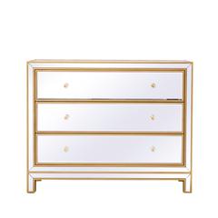 Chest 3 drawers 40in. W x 16in. D x 32in. H in gold
