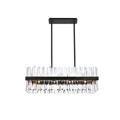 Serephina 36 inch crystal rectangle chandelier light in black
