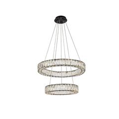 Monroe 24 inch LED double ring pendant in black