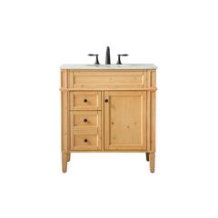 32 inch Single bathroom vanity in natural wood