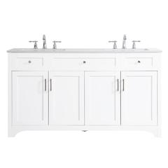 60 inch Double Bathroom Vanity in White