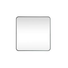 Soft corner metal square mirror 30x30 inch in Silver