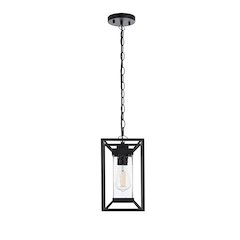 Willington 7 inch Outdoor Pendant in Black