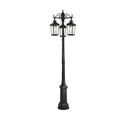 Luz 84 inch Outdoor Post light with pole in Black