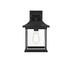Saul 13 inch Outdoor Wall sconce in Black