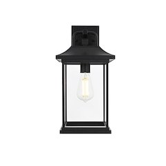 Saul 16 inch Outdoor Wall sconce in Black