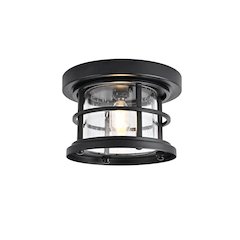 Carla 8 inch Outdoor Flush Mount in Black
