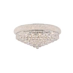 Primo 12 light Chrome Flush Mount Clear Royal Cut Crystal