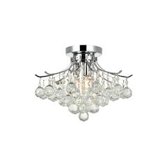 Toureg 3 light Chrome Flush Mount Clear Royal Cut Crystal