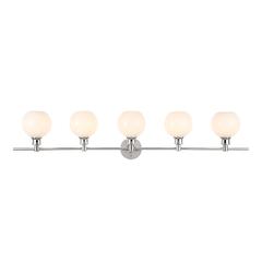 Collier 5 light Chrome and Frosted white glass Wall sconce