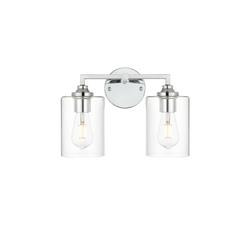 Mayson 2 light Chrome and Clear Bath Sconce