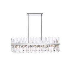 Serephina 42 inch crystal rectangle chandelier light in chrome