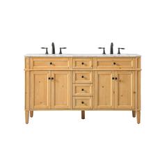 60 inch double bathroom vanity in natural wood