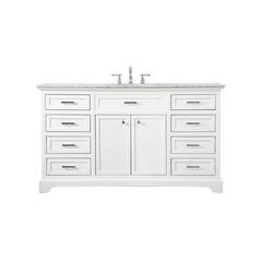 60 inch Single bathroom vanity in white