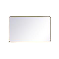 Soft corner metal rectangular mirror 30x48 inch in Brass