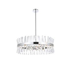 Serephina 32 inch crystal round chandelier light in chrome