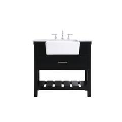 36 inch Single bathroom vanity in black