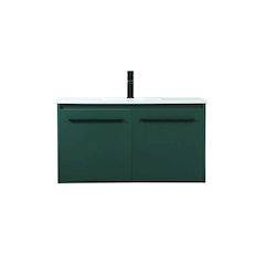 36 Inch Single Bathroom Vanity In Green