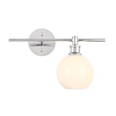 Collier 1 Light Chrome And Frosted White Glass Right Wall Sconce