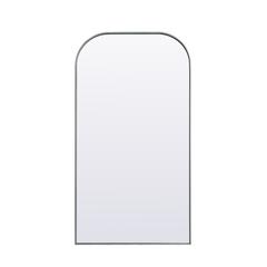 Metal Frame Arch Full Length Mirror 35x66 Inch in Silver