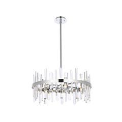 Serena 25 inch crystal round pendant in chrome