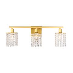 Phineas 3 light Brass and Clear Crystals wall sconce