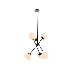 Axl 24 inch pendant in black with white shade