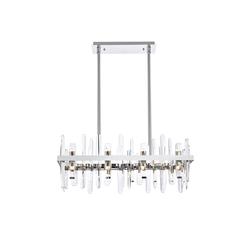 Serena 30 inch crystal rectangle chandelier in chrome