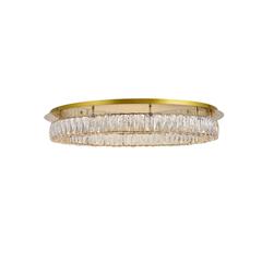 Monroe LED light Gold Flush Mount Clear Royal Cut Crystal