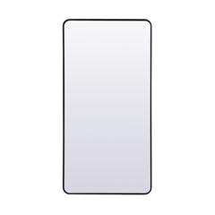Soft Corner Metal Rectangle Full Length Mirror 30x60 Inch in Black
