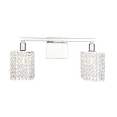 Phineas 2 light Chrome and Clear Crystals wall sconce