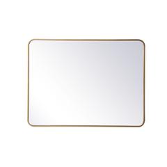 Soft corner metal rectangular mirror 30x40 inch in Brass
