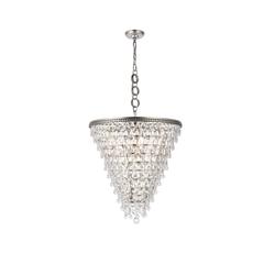 Nordic 7 light antique silver Chandelier Clear Royal Cut Crystal