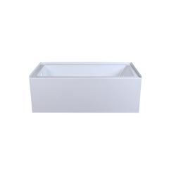 Alcove soaking bathtub 30x60 inch left drain in glossy white