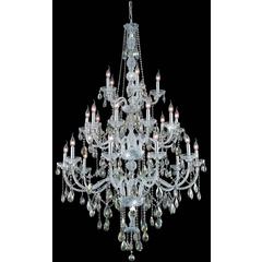 Verona 25 light Chrome Chandelier Golden Teak (Smoky) Royal Cut Crystal