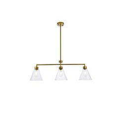 Mera 3 lights brass pendant