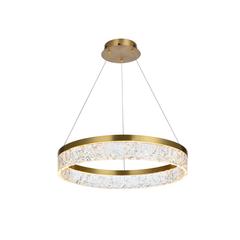 Linden 22 inch Adjustable LED chandelier in Satin Gold
