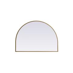 Metal Frame Arch Mirror 33x24 Inch in Brass