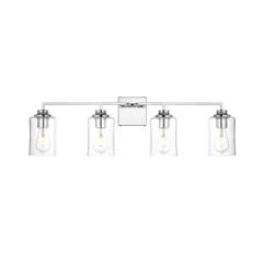 Ronnie 4 light Chrome and Clear Bath Sconce