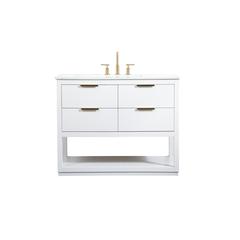 42 inch Single bathroom vanity in white