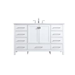 54 Inch SIngle Bathroom Vanity In White