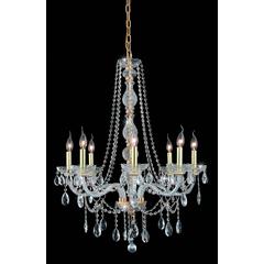 Verona 8 light Gold Chandelier Clear Royal Cut Crystal