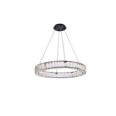 Monroe 26 inch LED round Single pendant in black