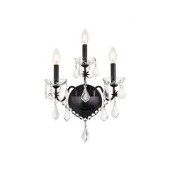 St. Francis 3 light Dark Bronze Wall Sconce Clear Royal Cut Crystal