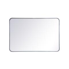 Soft corner metal rectangular mirror 27x40 inch in Silver