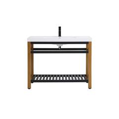 42 inch Single Bathroom Metal Vanity in Golden Black