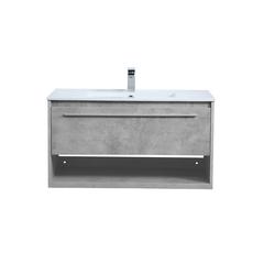 36 inch  Single Bathroom Floating Vanity in Concrete Grey